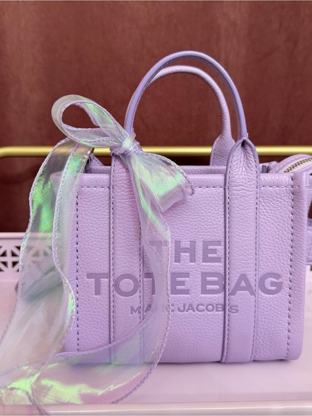 Marc Jacobs Lavender Mini Tote with Iridescent Bow